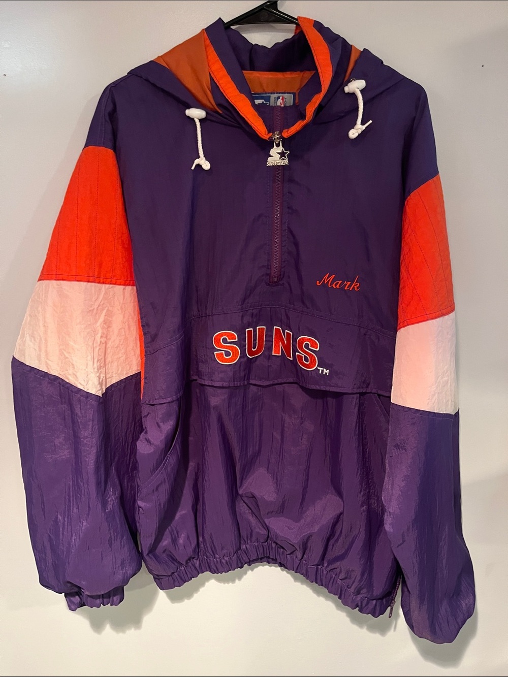 STARTER Purple and Orange Suns Pullover Hooded Jacket